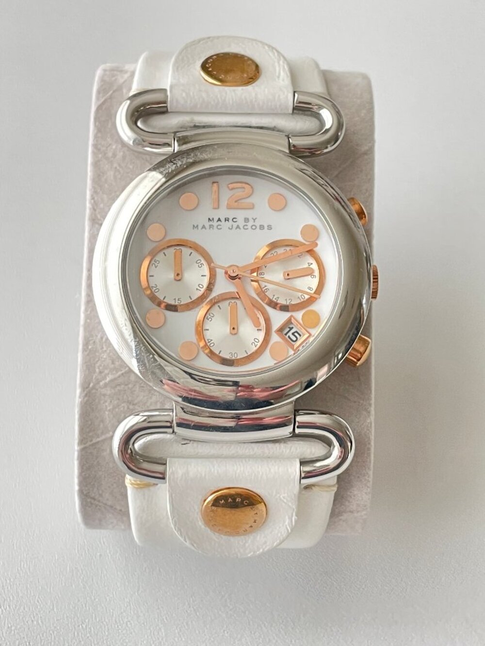 Marc By Marc Jacobs MBM1170 Molly Chronograph White Rose Gold Watch